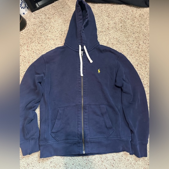 Navy Blue Hoodie with Yellow Logo - Picture 1 of 1